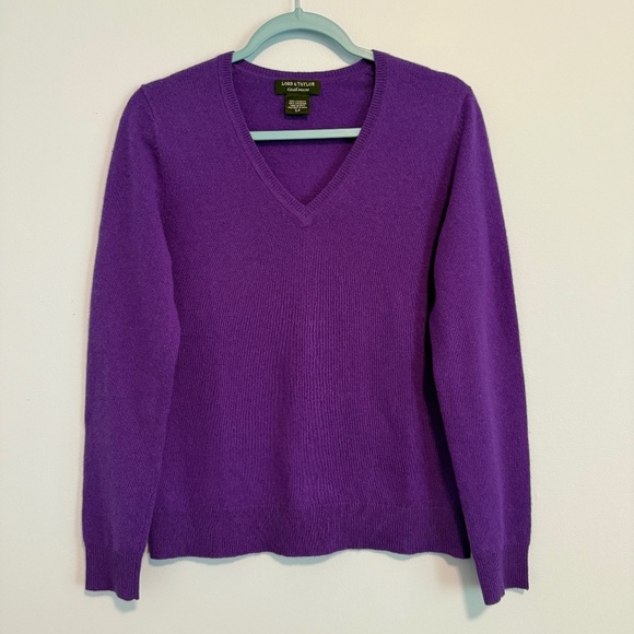Lord Taylor Women’s 100% Cashmere Purple Sweater Pullover Size S‎ - Picture 1 of 5